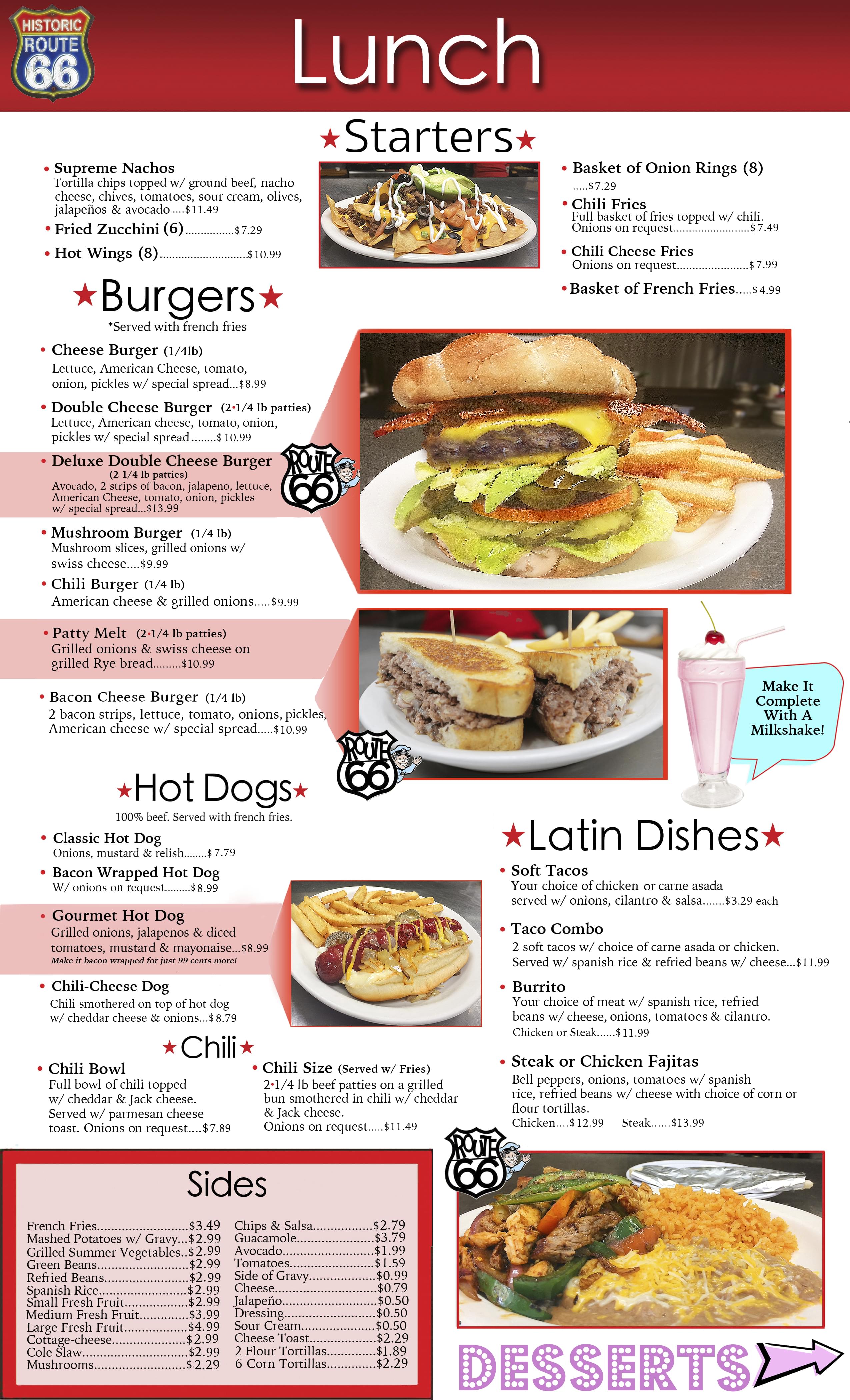 California Classic Cafe Menu